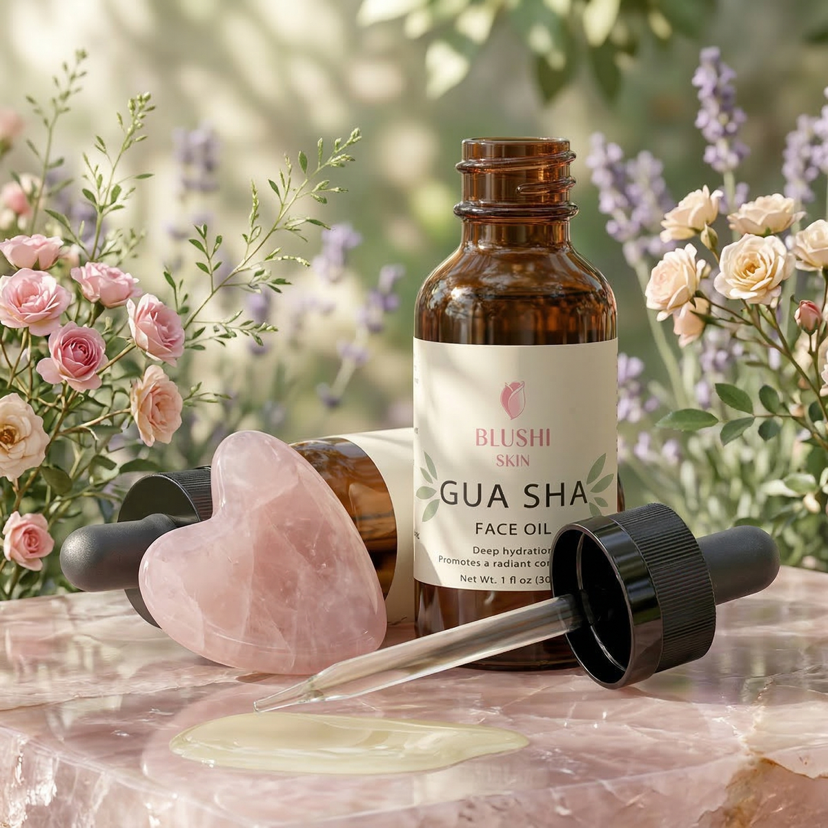 An Intimate Dance of Renewal: Elevate Your Ritual with Our Gua Sha Face Oil