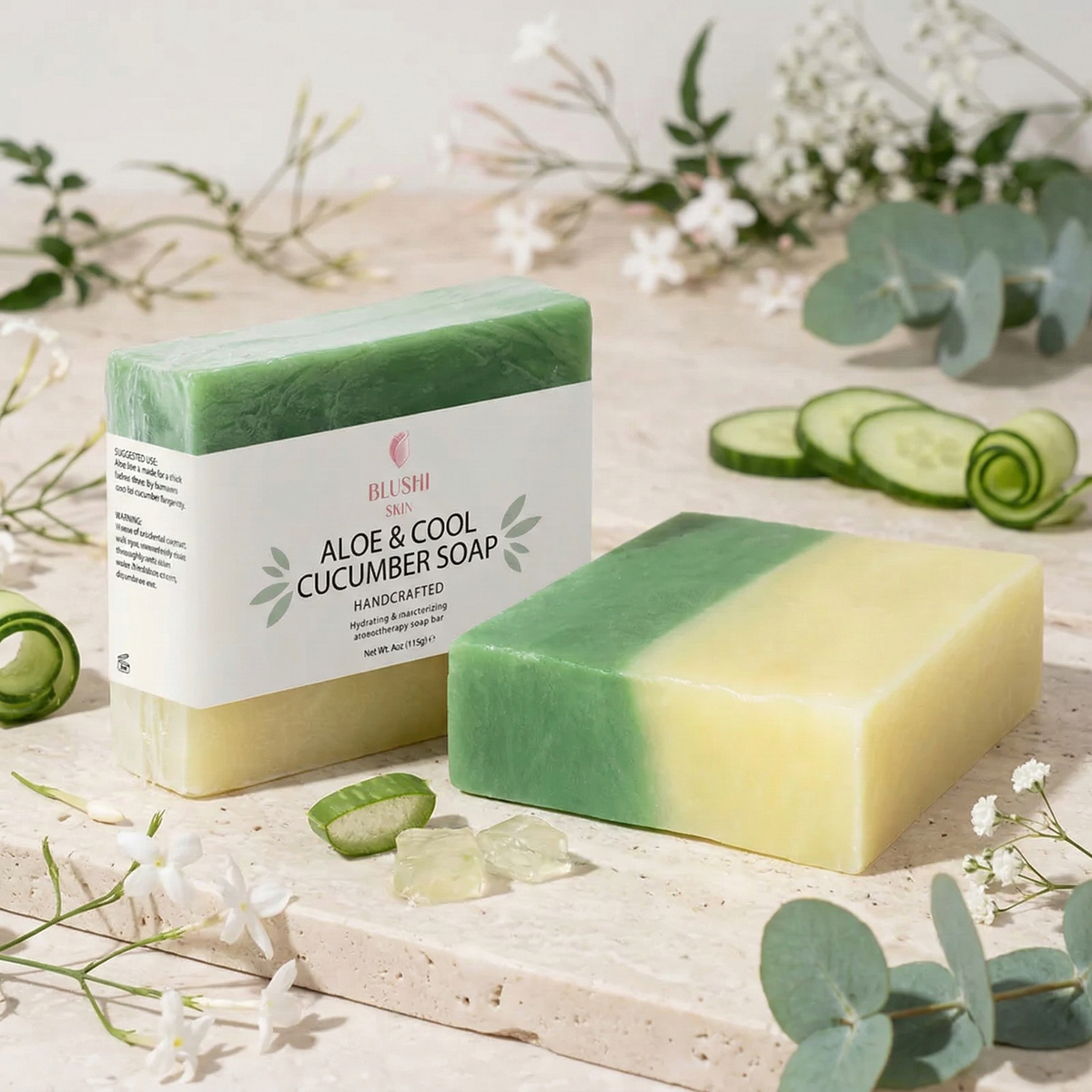A Soothing Caress for Delicate Skin: Discover Our Aloe &Cool Cucumber Soap
