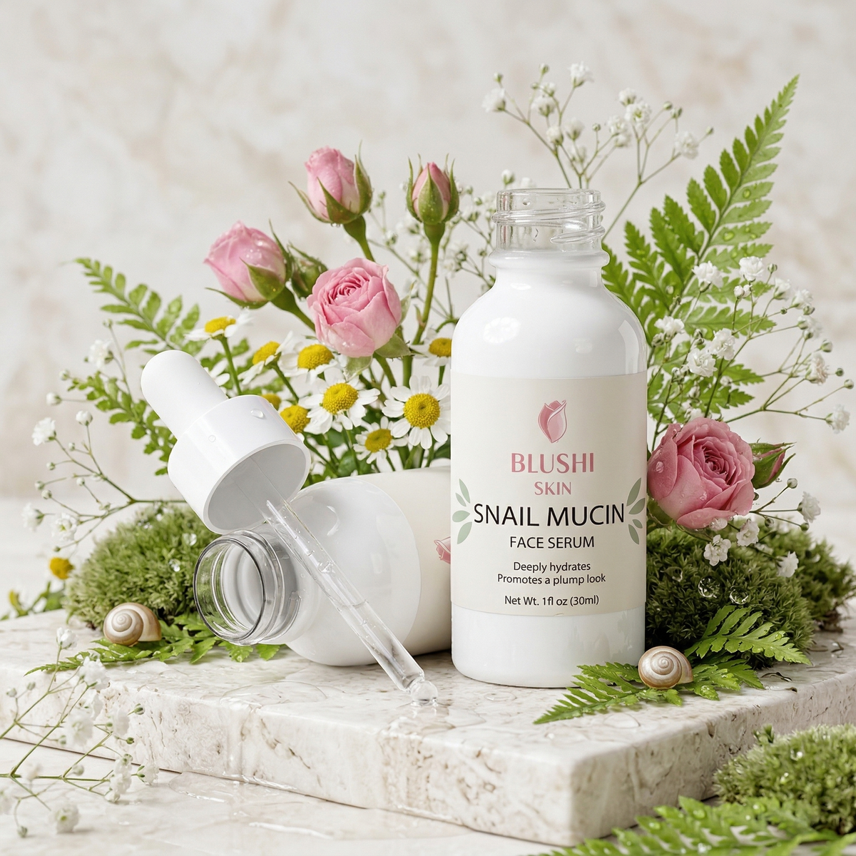 A Dewy Whisper of Renewal: Embrace Our Snail Mucin Face Serum